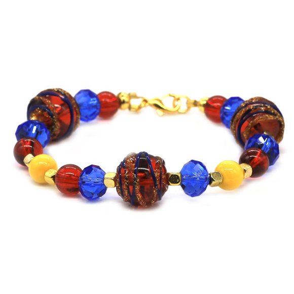 Mt Bead Emporium Jewelry - WonderWoman theme bracelet with figurine included.